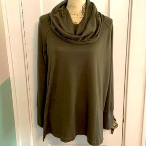 Slouchy, army green, cowl neck sweater, M.